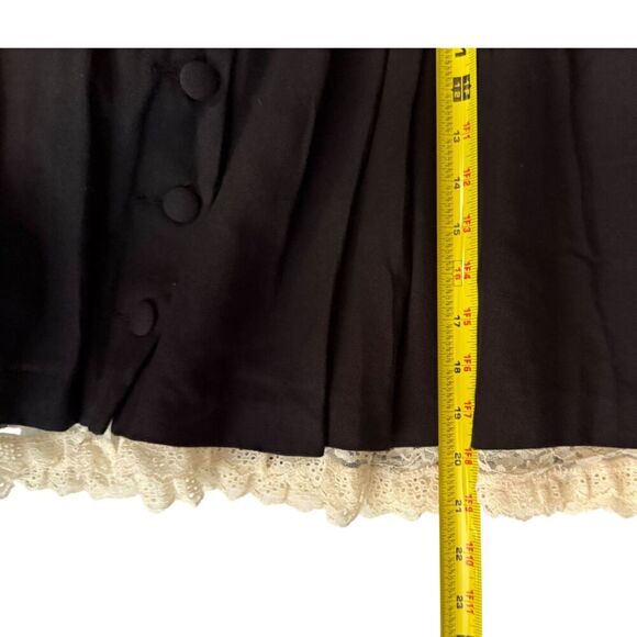 Divided by H & M Black Pleated Button Front Skirt With Lace Underskirt Size 8 - Picture 10 of 11